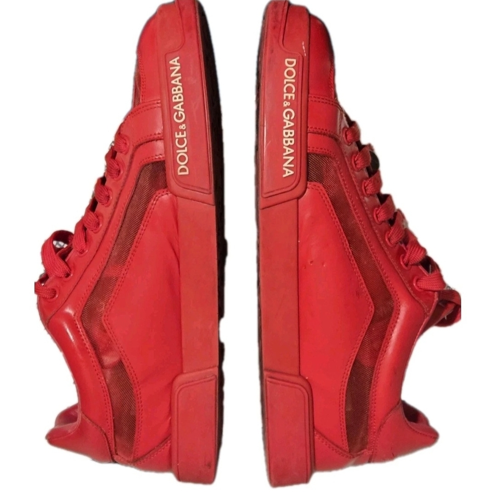 Dolce & Gabbana Unisex Portofino Red LowTop Sneakers US Mens Sz 6 /Wmns Size 7.5 - Picture 9 of 14